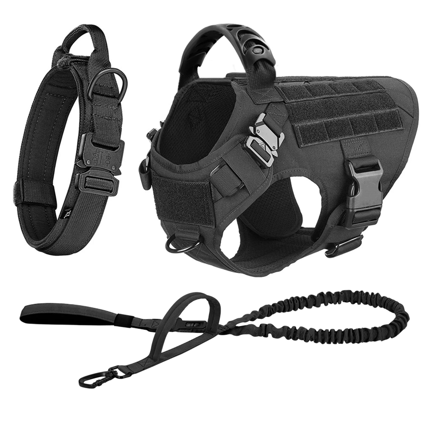 Dog Harness Collar And Leash Set Training Walking
