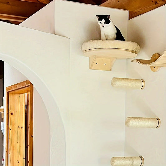 Cat Wall Mounted  Climbing Ladder, Hammock