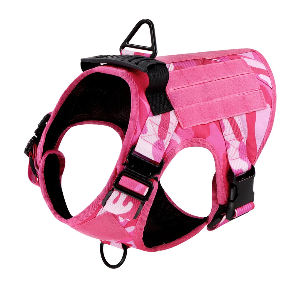 Military Pink Camouflage Dog Harness,large Medium