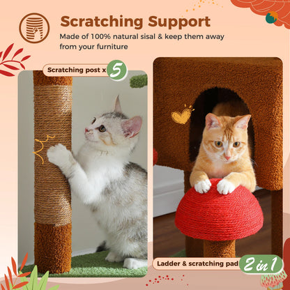 Floor to Ceiling Cat Tower Adjustable Height