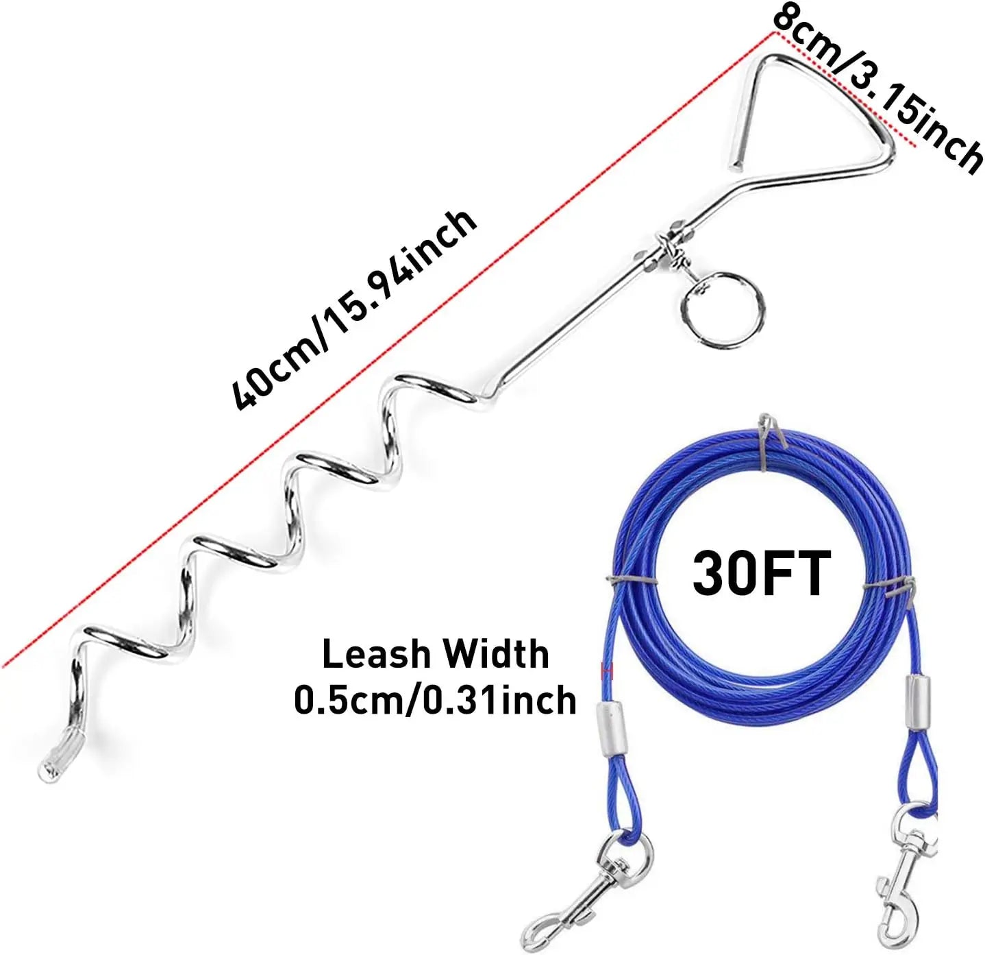 30ft Heavy Duty Dog Tie Out Cable