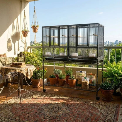 Breeding Flight Bird Cage, Rolling Stand