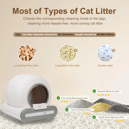 Self-Cleaning Cat Litter Box App Control, 2.4G WiFi