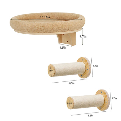 Cat Wall Mounted  Climbing Ladder, Hammock