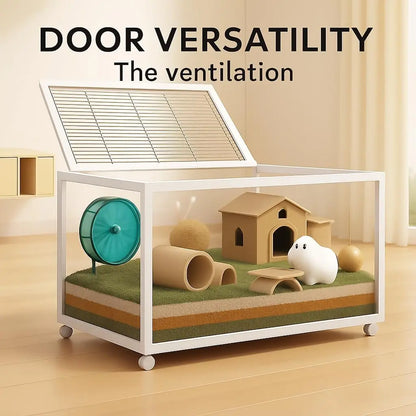 Hamster Cage,360° Viewing Transparent, Animal Habitat