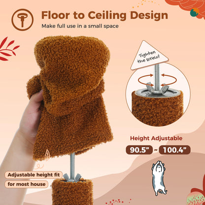 Floor to Ceiling Cat Tower Adjustable Height