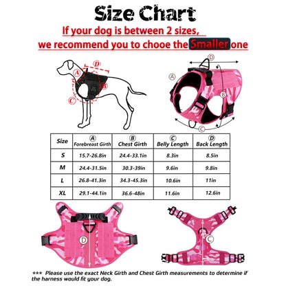 Military Pink Camouflage Dog Harness,large Medium
