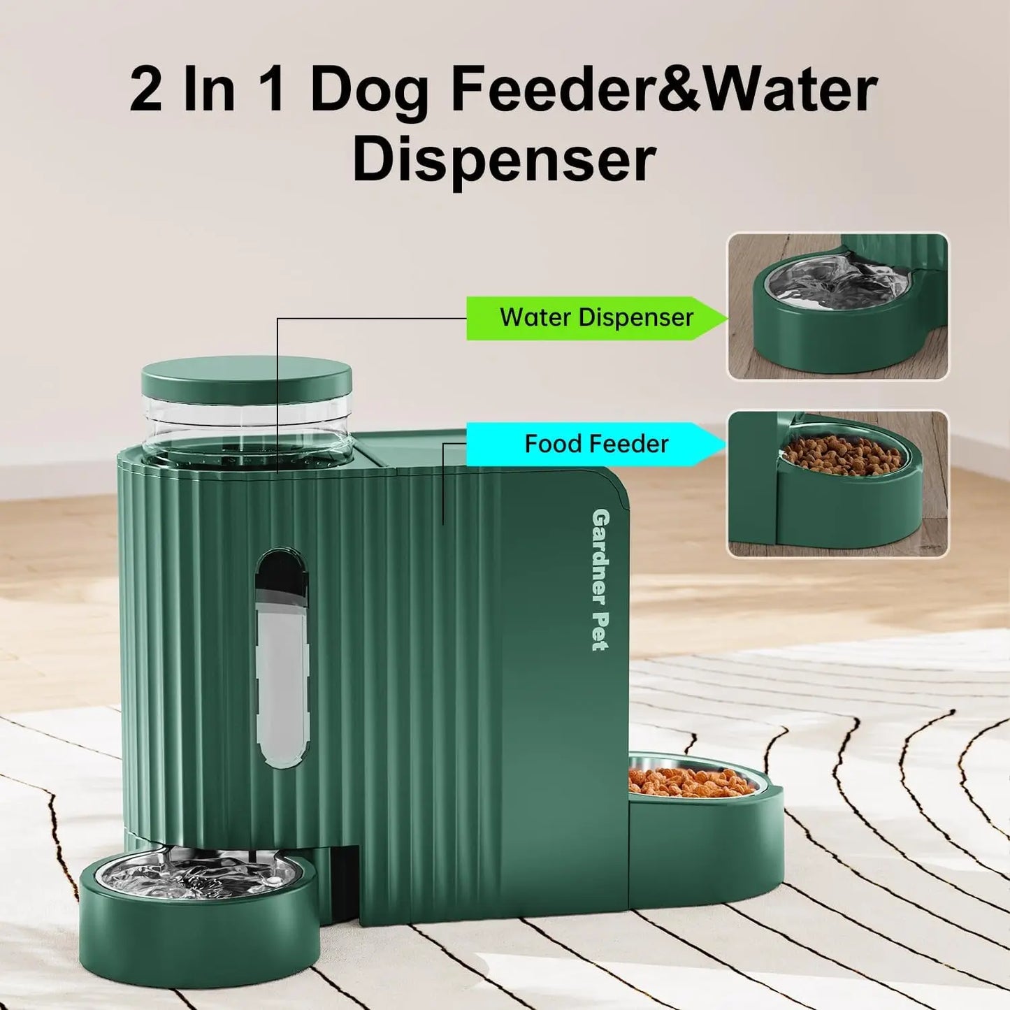 Automatic Gravity Pet Feeder and Water Dispenser