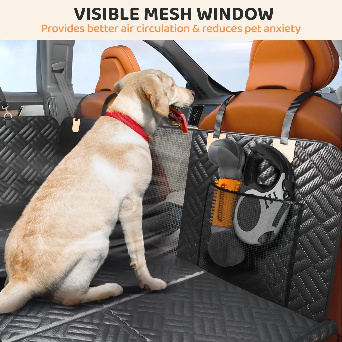 Car Rear Seat Dog Seat Cover, Extendable
