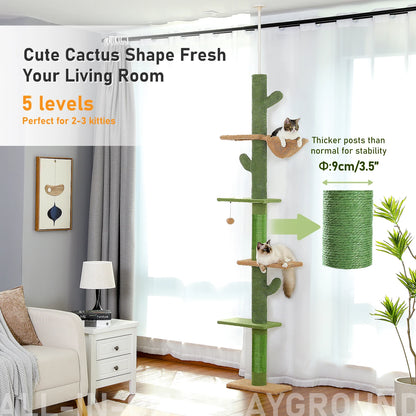 Cat Tree Floor to Ceiling Cat Tower Cactus