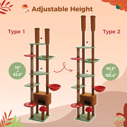 Floor to Ceiling Cat Tower Adjustable Height