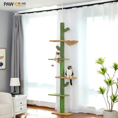 Cat Tree Floor to Ceiling Cat Tower Cactus