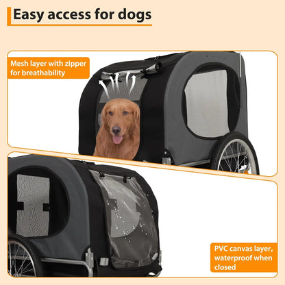 Steel Dog Bike Trailer with Universal Bicycle Coupler