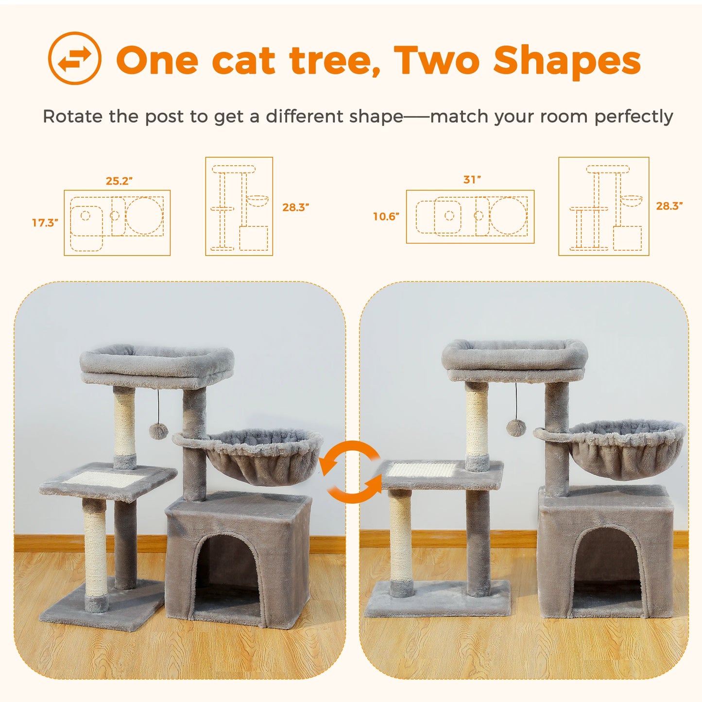 Cat, Tower, Indoor, Activity Tree, Scratching Post , Perch