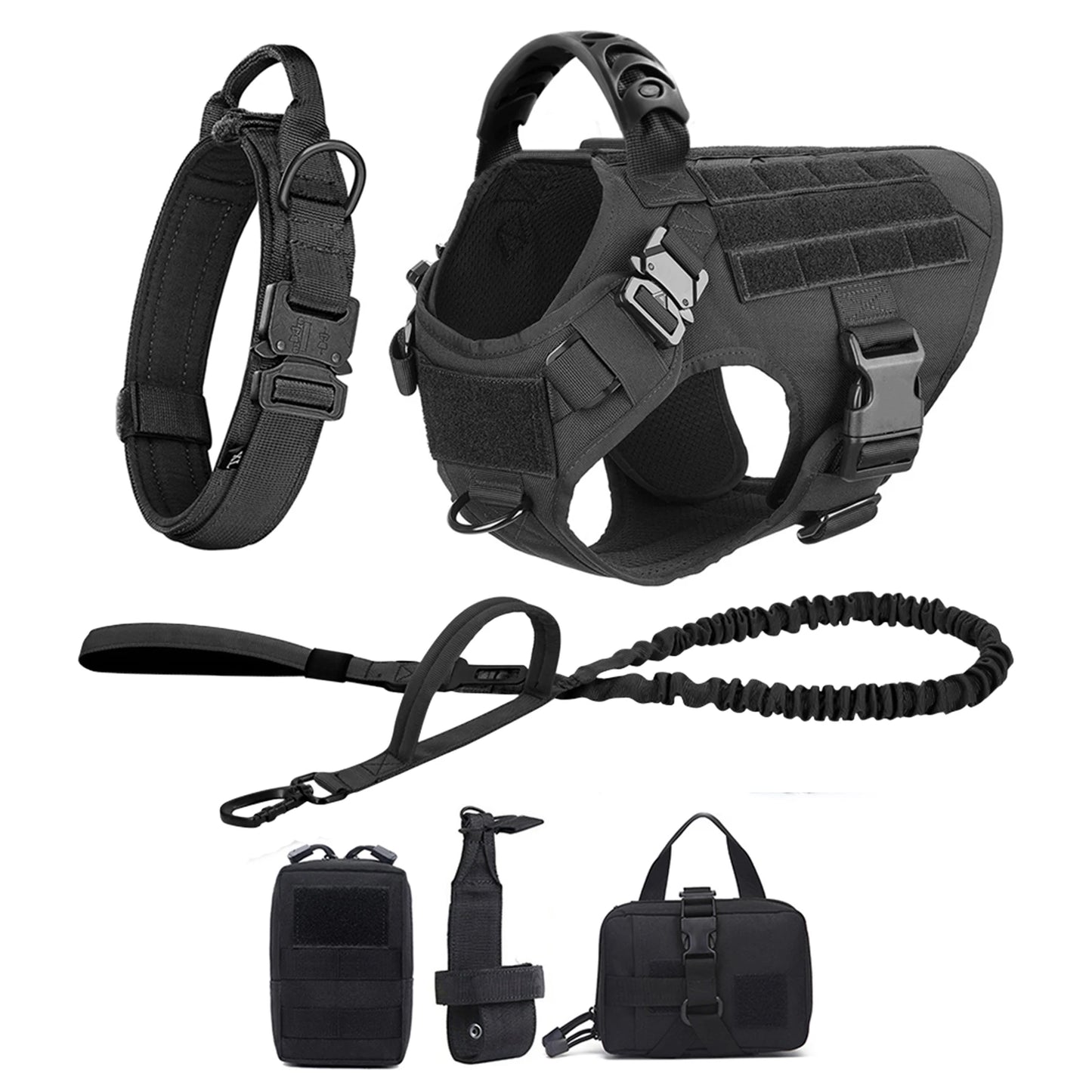 Dog Harness Collar And Leash Set Training Walking