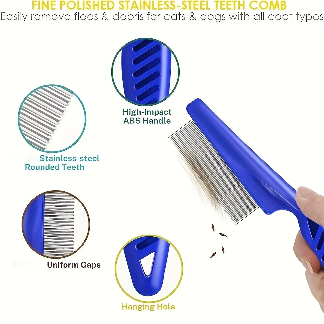 4 Flea and Lice Combs, Rabbit Dog Cat Grooming