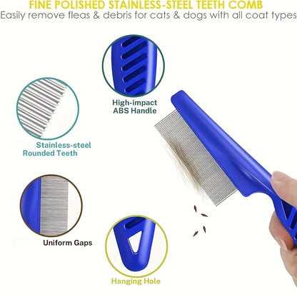 4 Flea and Lice Combs, Rabbit Dog Cat Grooming