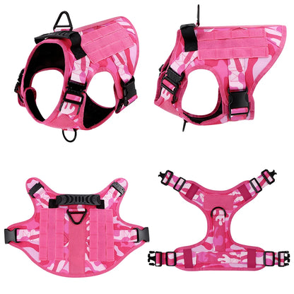Military Pink Camouflage Dog Harness,large Medium