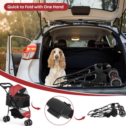 Pet Stroller For Small Medium Cats & Dogs
