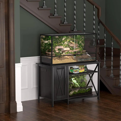 Reptile Terrarium Tank Stand with Power Outlet