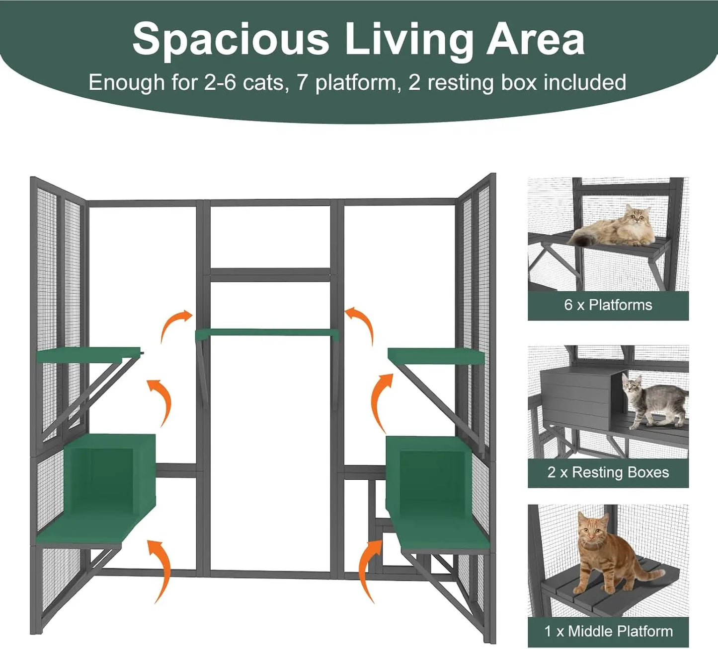 72" Large Catio Outdoor Cat Enclosure