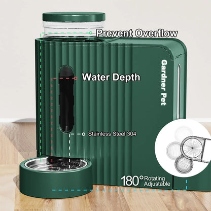 Automatic Gravity Pet Feeder and Water Dispenser