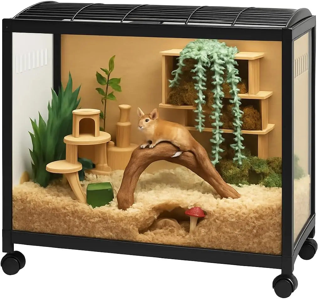 Hamster Cage,360° Viewing Transparent, Animal Habitat