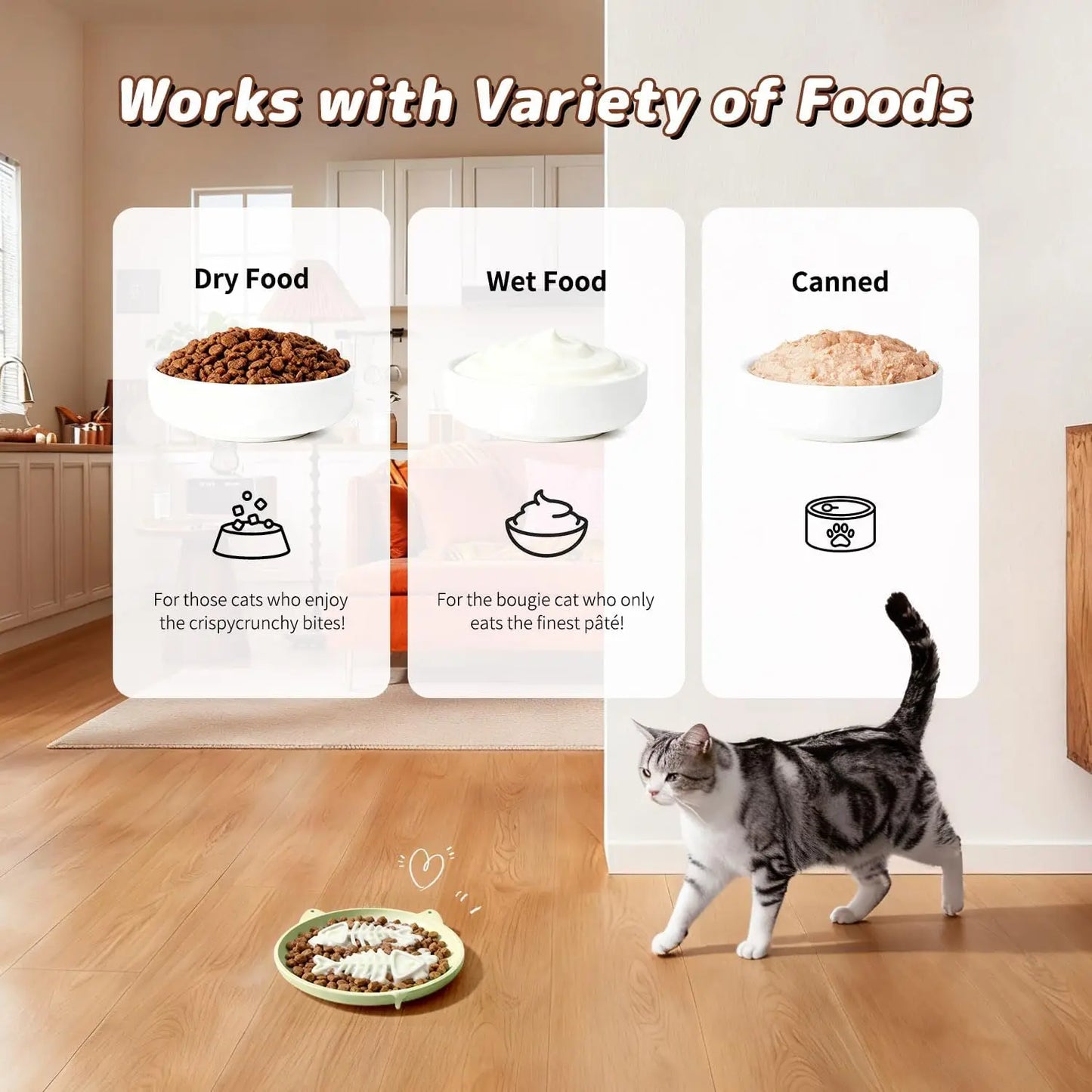 Slow Feeder Cat Bowl, Easy Clean