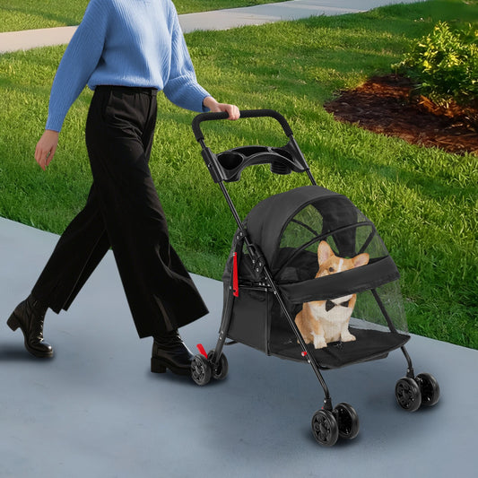 Foldable Pet Stroller Dogs Travel Cart Cats