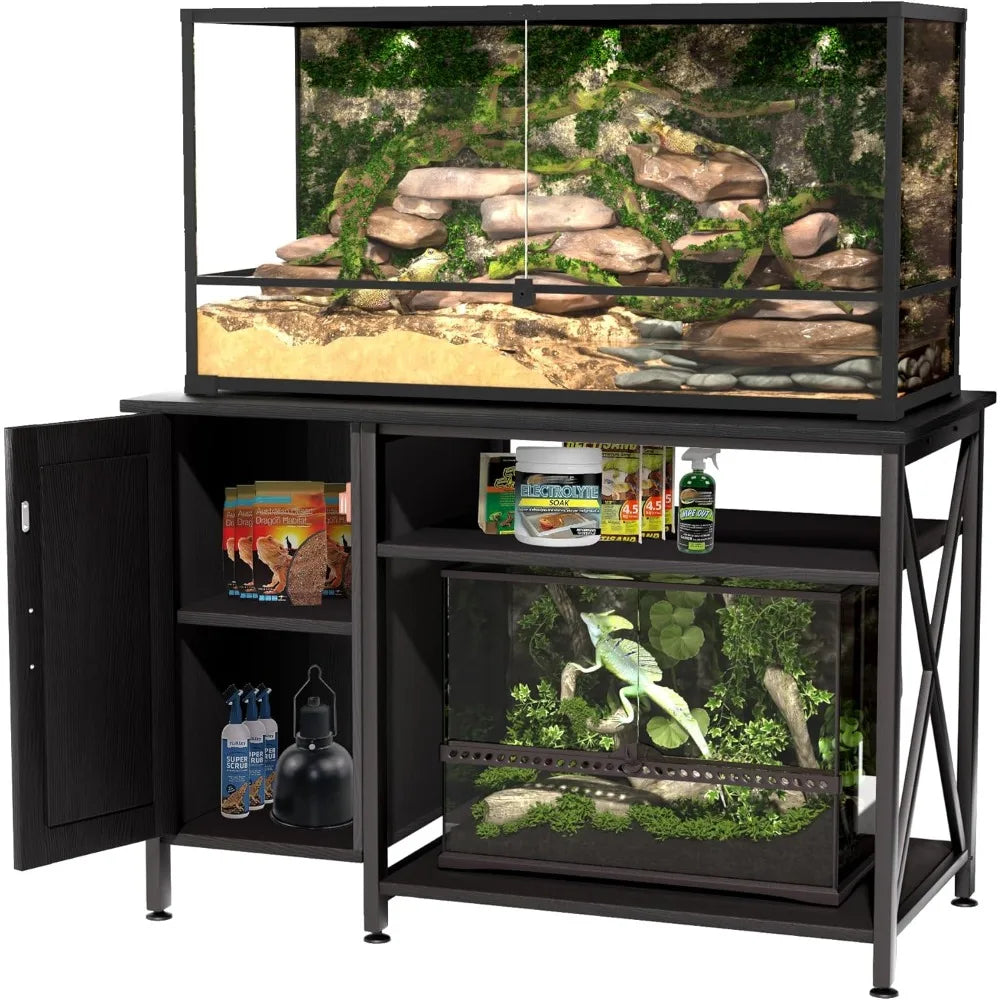 Reptile Terrarium Tank Stand with Power Outlet