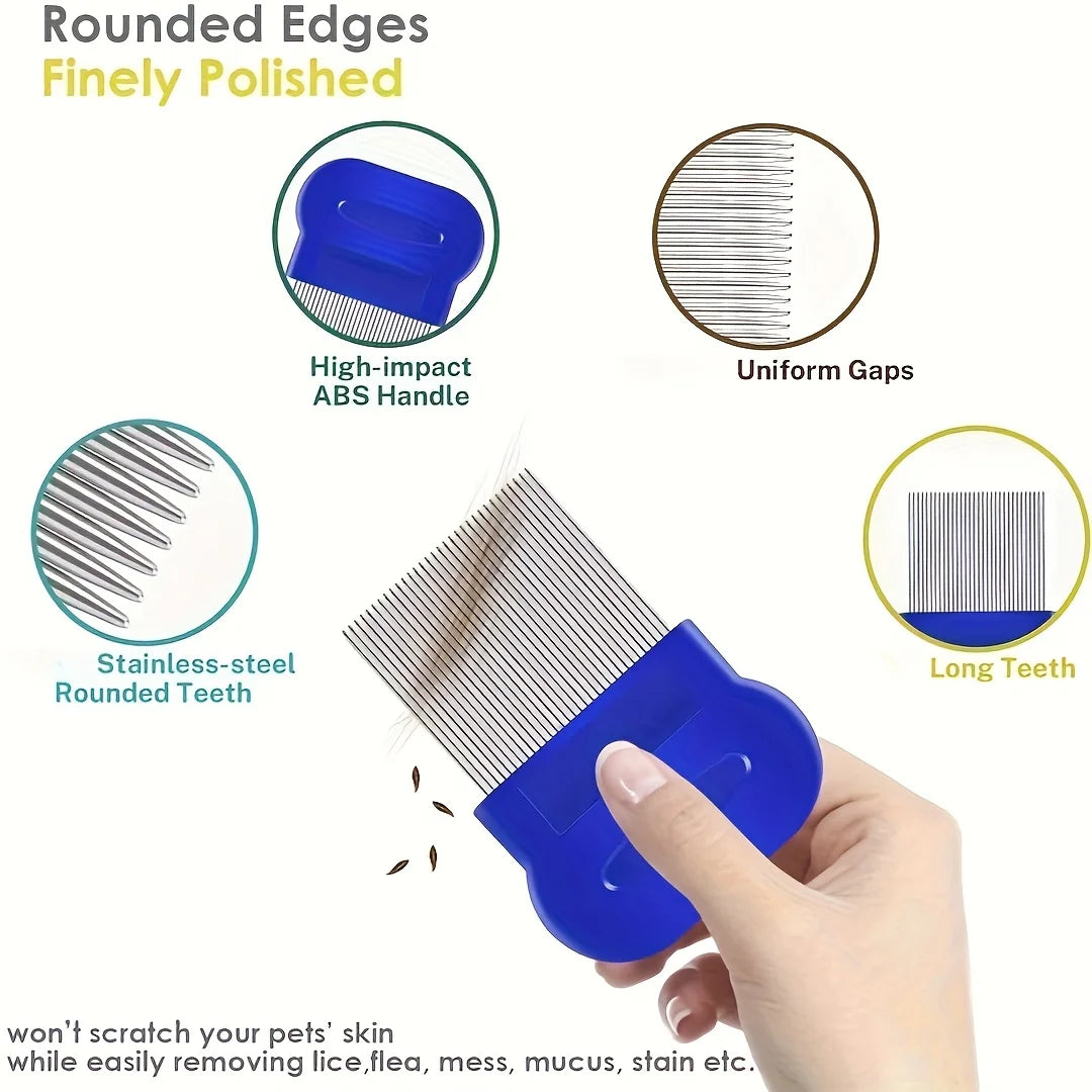 4 Flea and Lice Combs, Rabbit Dog Cat Grooming