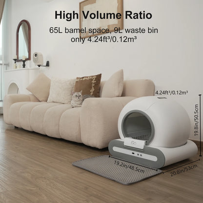 Self-Cleaning Cat Litter Box App Control, 2.4G WiFi