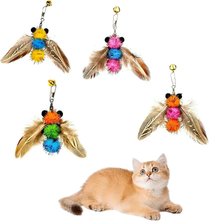 4-Piece Cat Feather Toy Refill Set
