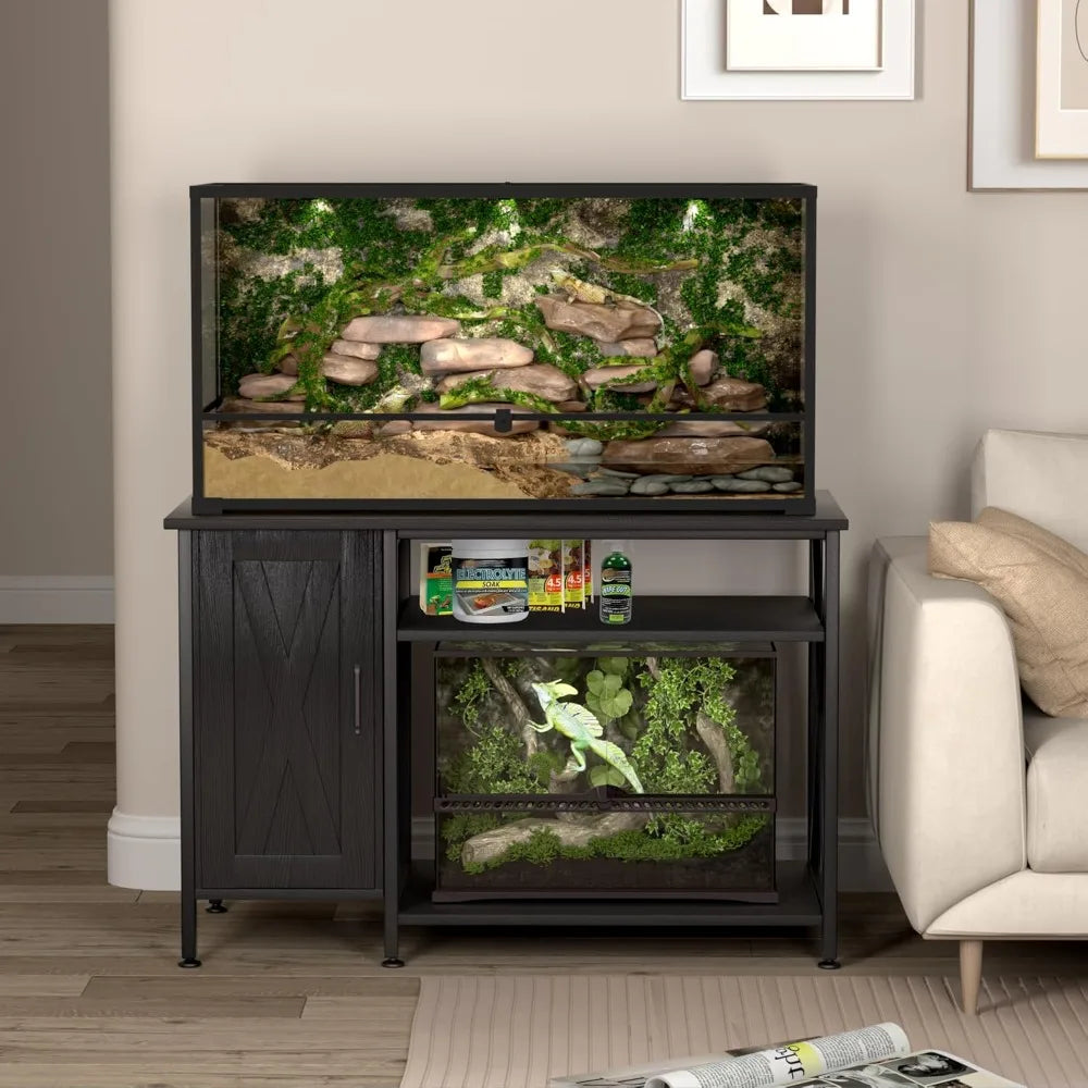 Reptile Terrarium Tank Stand with Power Outlet