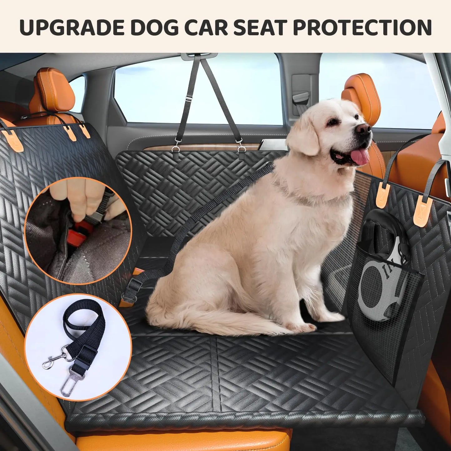 Car Rear Seat Dog Seat Cover, Extendable