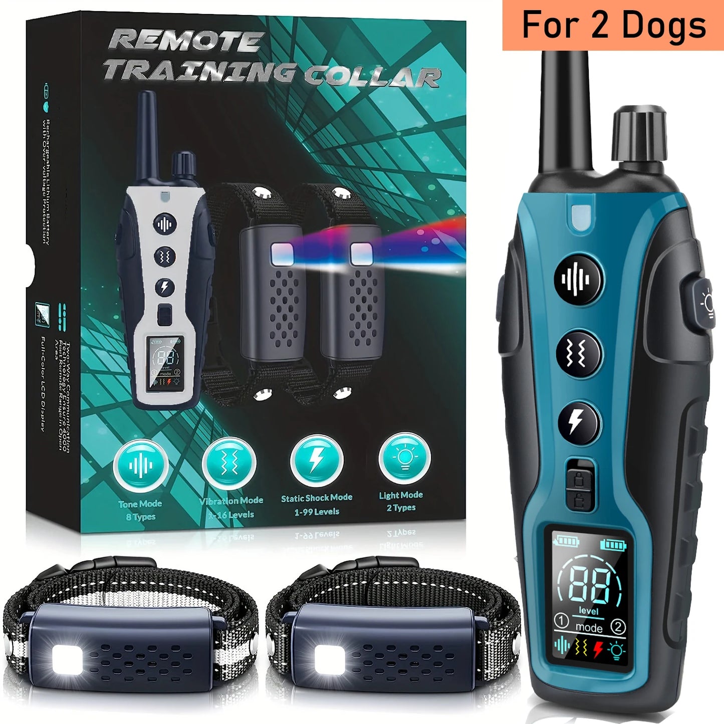 Dog Training Collar - (Beep, Vibration, Shock)Remote