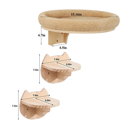 Cat Wall Mounted  Climbing Ladder, Hammock