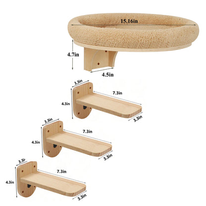 Cat Wall Mounted  Climbing Ladder, Hammock