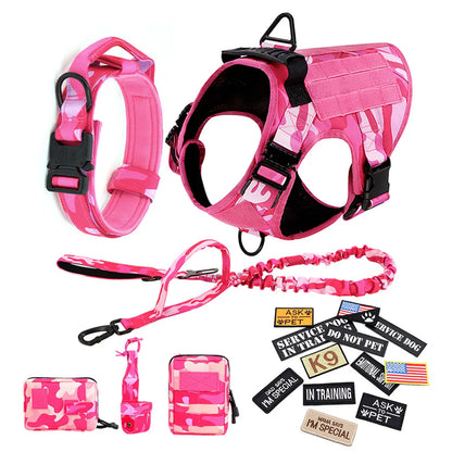Military Pink Camouflage Dog Harness,large Medium