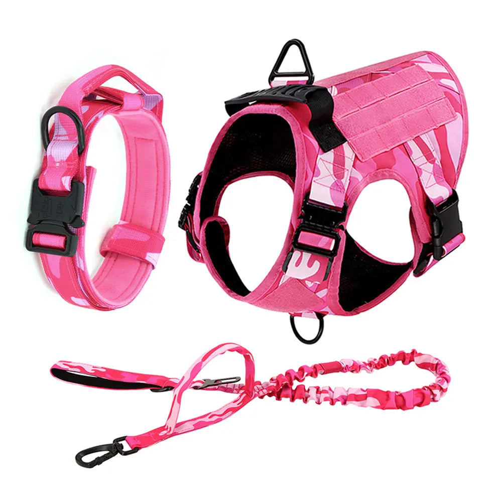 Military Pink Camouflage Dog Harness,large Medium