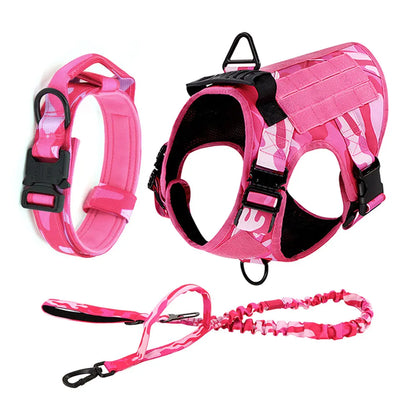 Military Pink Camouflage Dog Harness,large Medium