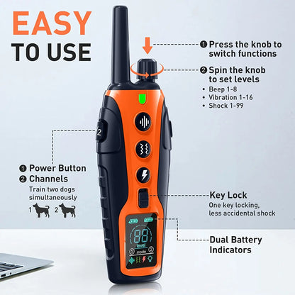 Dog Training Collar - (Beep, Vibration, Shock)Remote