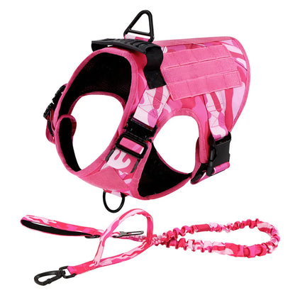 Military Pink Camouflage Dog Harness,large Medium