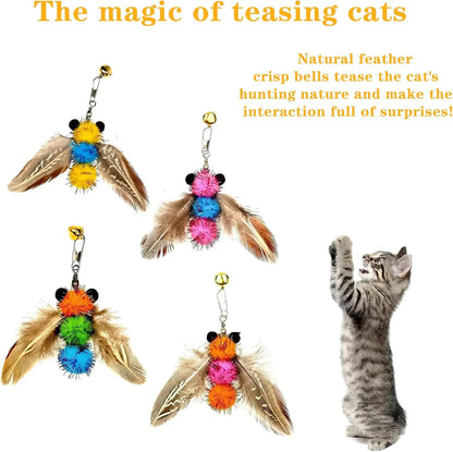 4-Piece Cat Feather Toy Refill Set