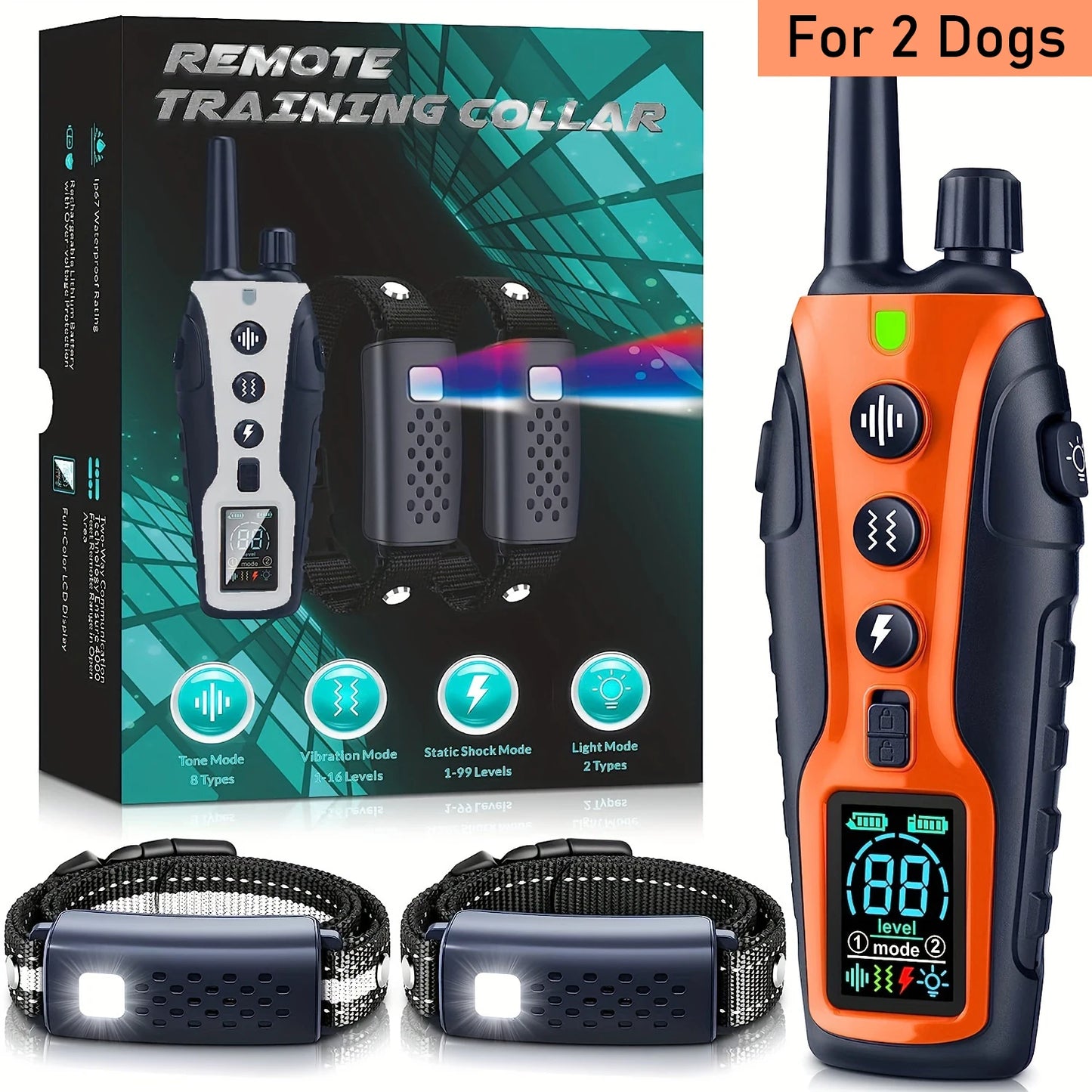 Dog Training Collar - (Beep, Vibration, Shock)Remote