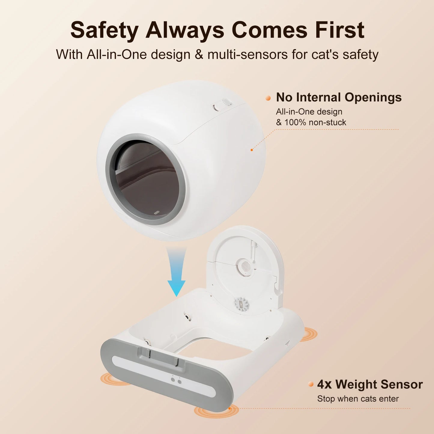 Self-Cleaning Cat Litter Box App Control, 2.4G WiFi
