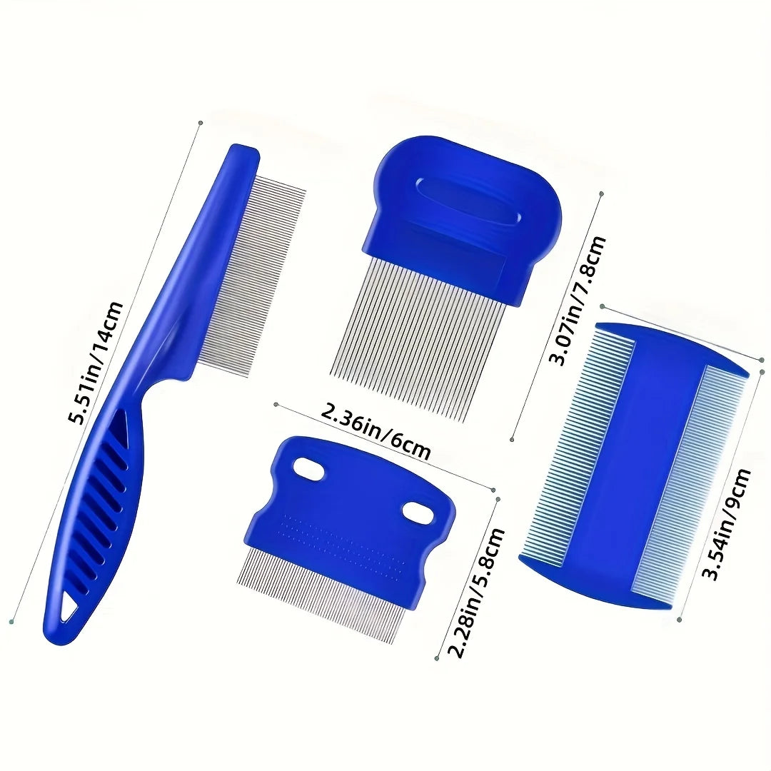 4 Flea and Lice Combs, Rabbit Dog Cat Grooming