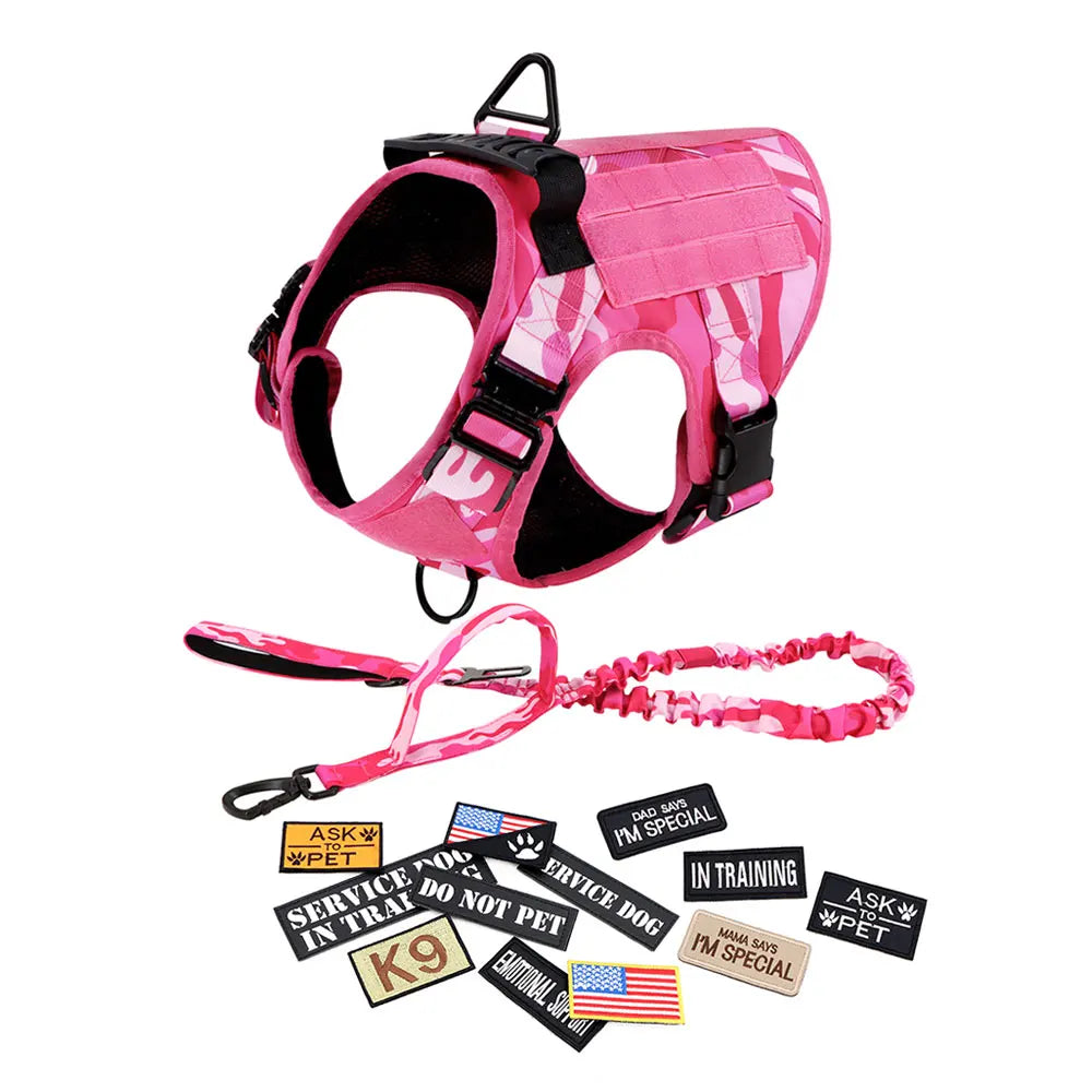 Military Pink Camouflage Dog Harness,large Medium