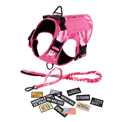 Military Pink Camouflage Dog Harness,large Medium