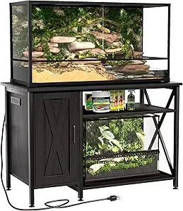 Reptile Terrarium Tank Stand with Power Outlet